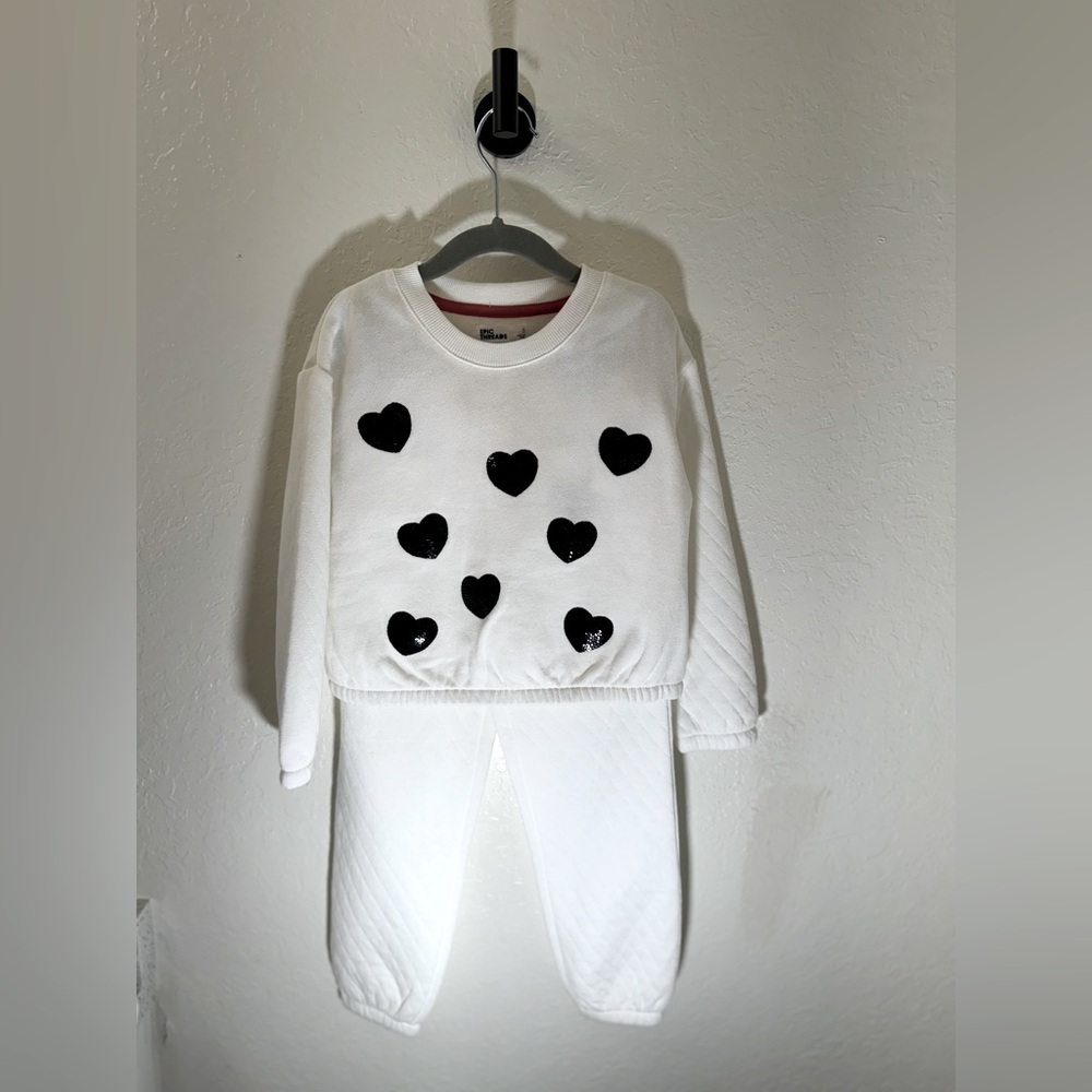 Epic Threads - Little Girls Quilted Sweatshirt and Jogger, 2 Piece Size 5T